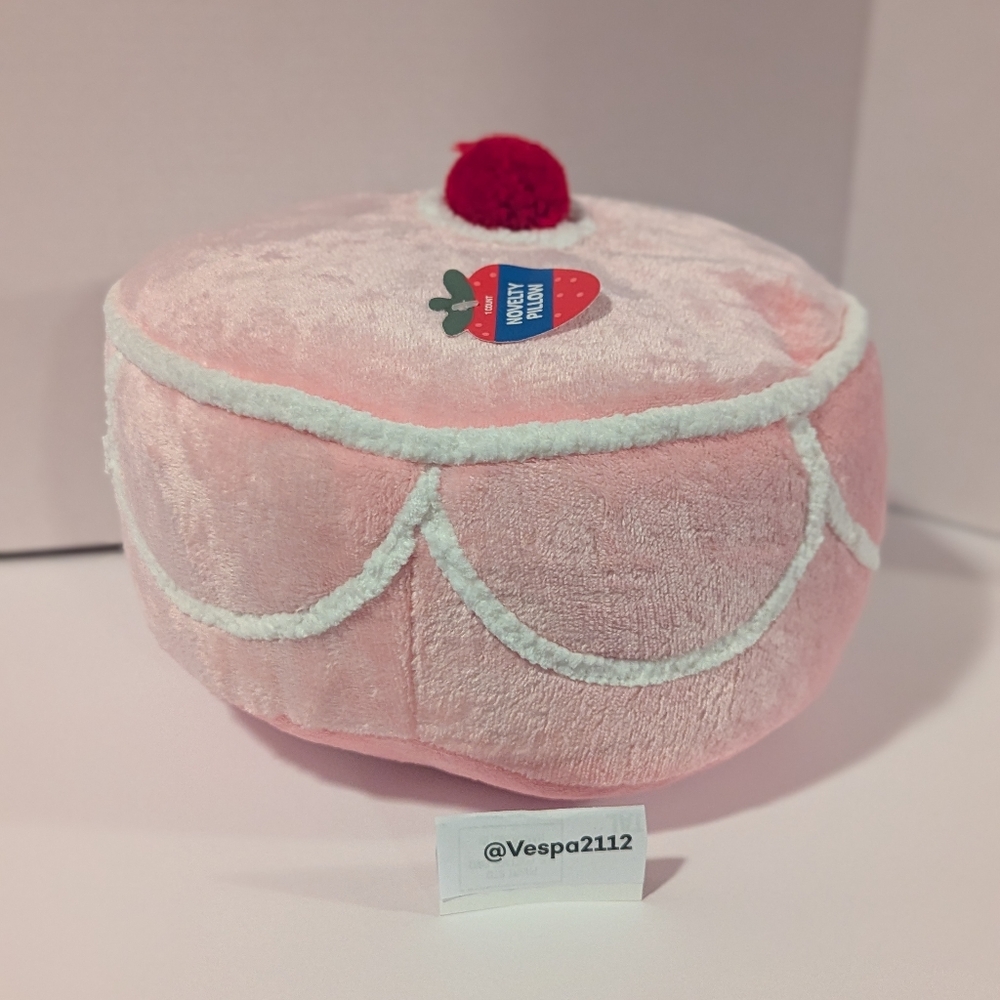 Target Bullseye Playground Valentines Pillow Cake Pink Frosted W/ Cherry On Top
